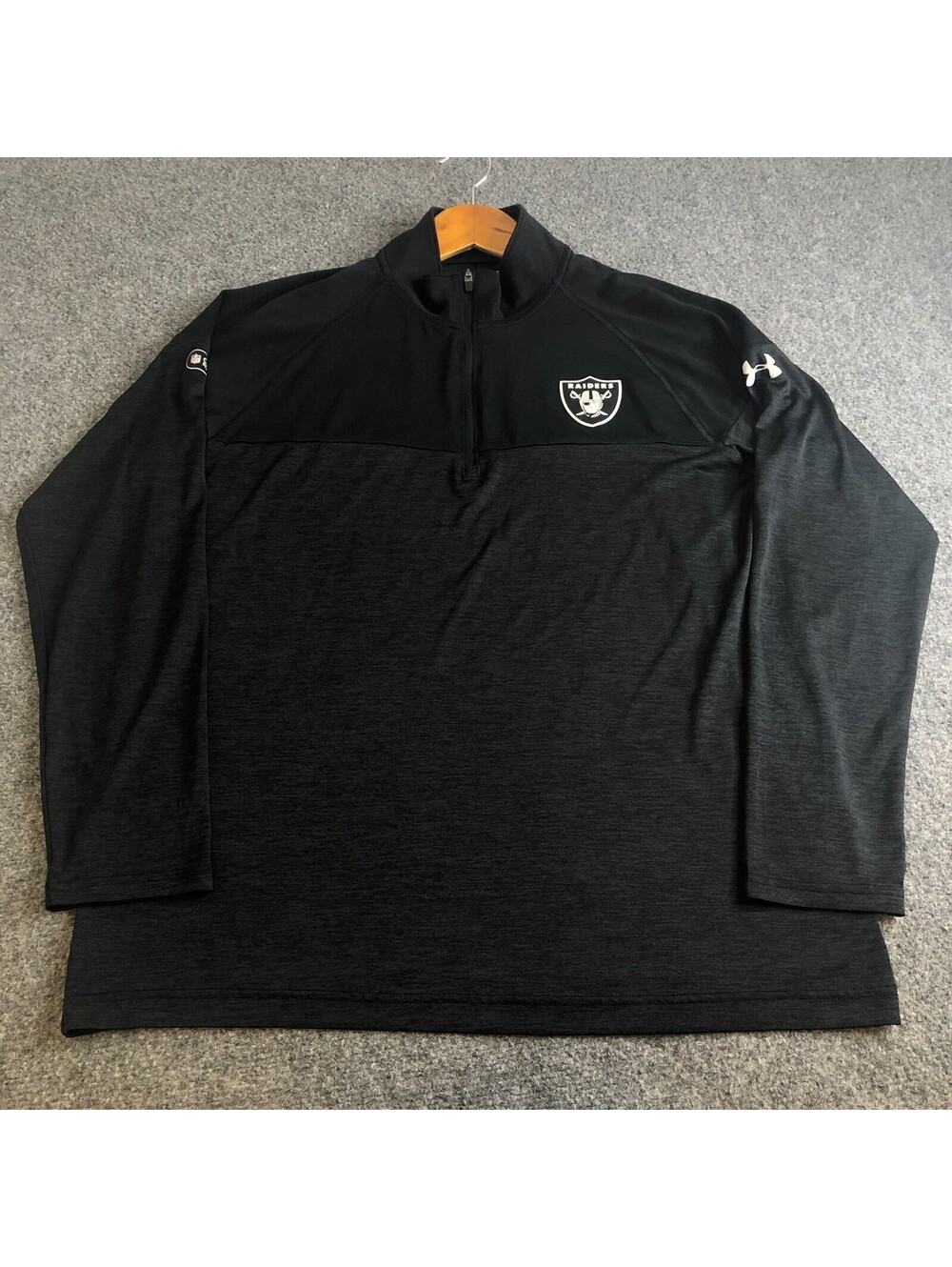 Under Armour Combine Los Vegas Raider Pullover Large Black 1/4 Zip NFL